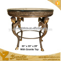 home decoration antique brass console table with figure statues